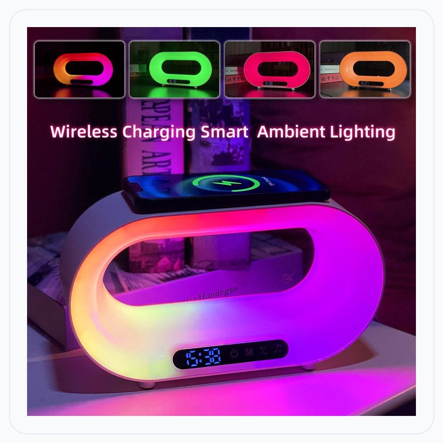 3-in-1 RGB Night Light Alarm Clock Charger