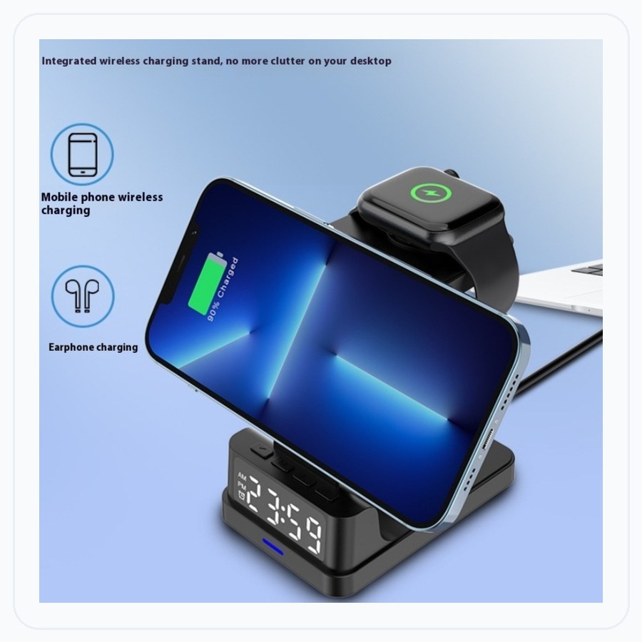 Magnetic 3-in-1 Charger with Clock
