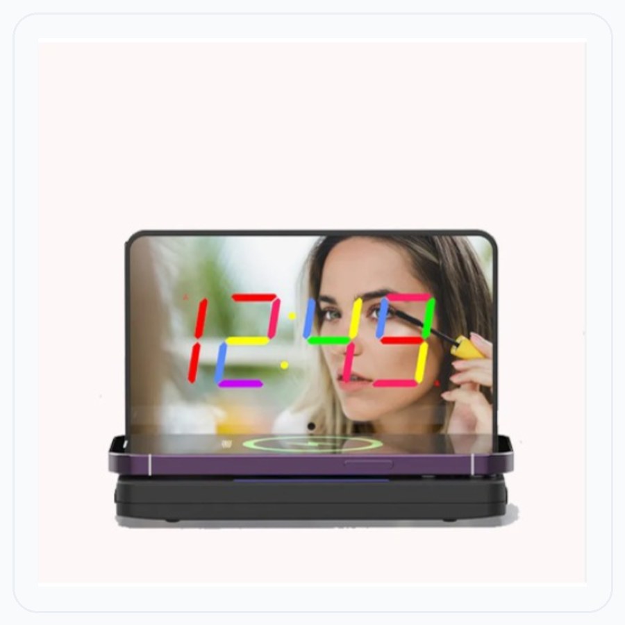 Mirror Clock Foldable Wireless Charger